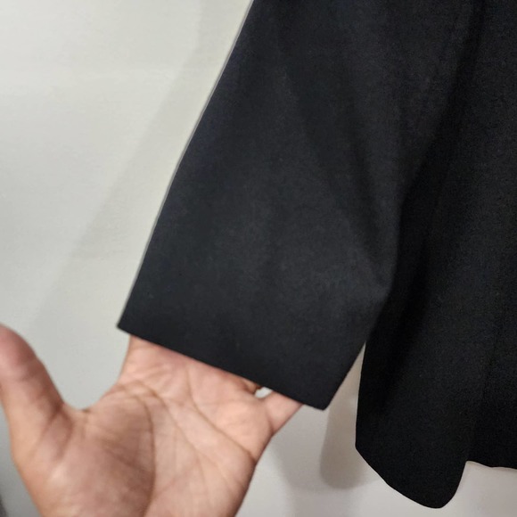 John Meyer Black Beaded Satin Wool Tuxedo Double-Breasted Jacket Blazer Size 12 - Picture 15 of 16